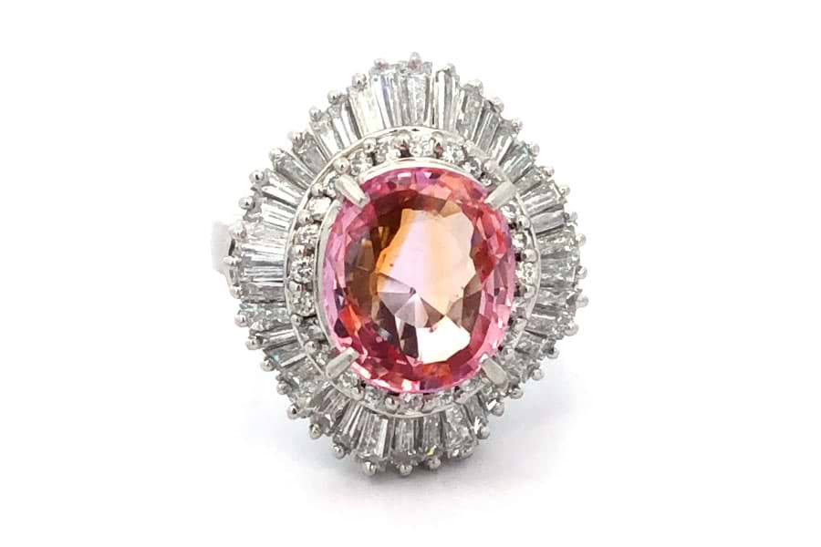 Pt900×サファイア×ダイヤモンドリング S3.935ct MD1.87ct